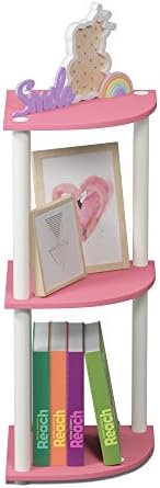 Furinno TURN-N-TUBE Corner Shelf, 3-Tier Corner Bookshelf, Display Storage - Image 6