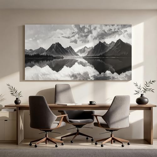 I@U Modern Landscape Wall Art Decor Abstract Black And White Wall Art Prints - Image 6