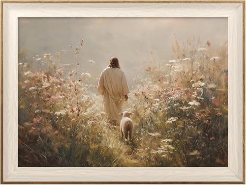 ASTRDECOR Jesus Leaves the 99 Sheep Canvas Wall Art Christian Bible Story Decor by ASTRDECOR