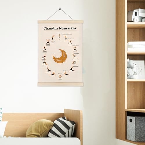 Welshower Boho Chandra Namaskar Yoga Poster Hanger Frame, Moon Salutation Boho - Image 5