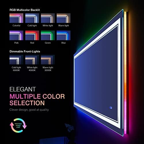 40x32 Inch RGB LED Bathroom Mirror - Image 3
