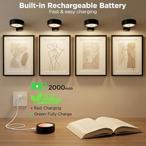 6-Pack Picture Lights for Wall, Rechargeable Wireless Poster Lights - Image 4