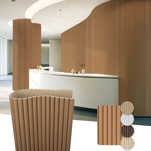 Art3d Roll-Flat Beaded Wood Slat Wall Panel, 94.5 x 23.6 in by Art3d