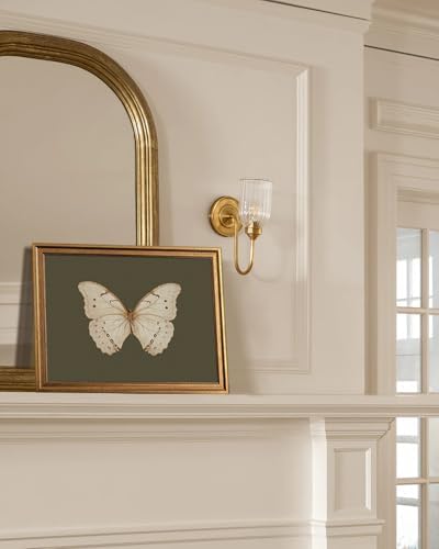 KBKBART Vintage Gold Framed Wall Art White Butterfly Canvas Print 12x16in - Image 6