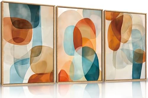 Aryroi Large Abstract Color Block Framed Canvas Wall Art- 16"x24"x3 - Image 5