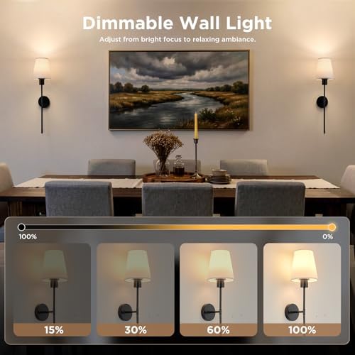 Brightown Battery Operated Wall Sconces Set of 2 - Image 5