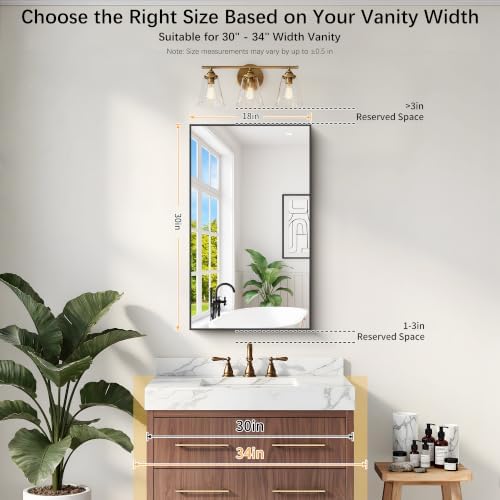 DESBING 18" x 30" Bathroom Mirror - Image 2