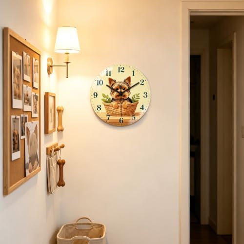 peacoblue Yorkshire Terrier Wall Clocks Battery Operated - Image 3