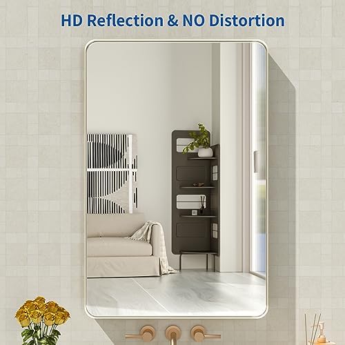 WEER Brushed Nickel Bathroom Vanity Mirror 20X30 Inch - Image 2