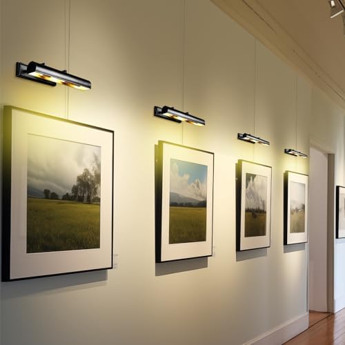 18in Black Picture Lights Hardwired, 3 Light Modern Bronze Picture Light - Image 6