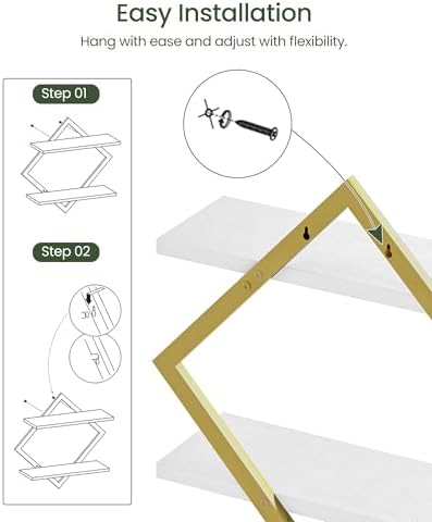 CHOEZON Floating Shelves for Wall, 2-Tier Hanging Shelves, for Living Room - Image 4