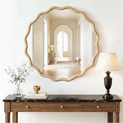FICTOR Round Wood Wall Mirror - Image 7