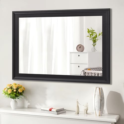 Black 30 x 40 Inch Rectangle Vanity Wall Mirror - Image 4