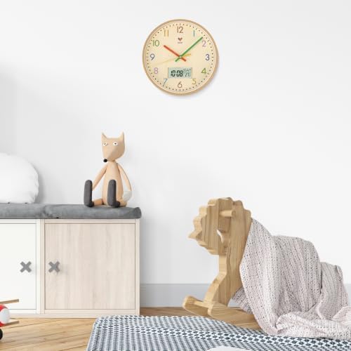Foxtop 10" Digital and Analog Wall Clock Silent Kids Clock - Image 4