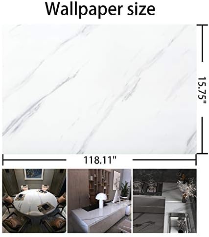 BAYYA White Grey Marble Wallpaper Peel Stick Countertops Contact Paper - Image 7