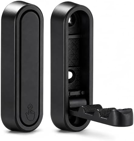 Folding Wall Hooks, 2 Pack Black Heavy Duty Coat Hooks, Screw Mounted by CHAFURIO