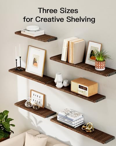 Amada Solid Paulownia Wood Wall Shelves, Large Size - Image 4