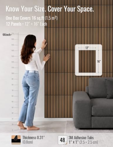 Wood Grain Acoustic Panels, 3D Grooved Sound Absorbing Wall Panels, - Image 2