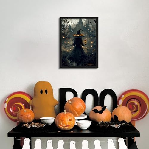 Framed Vintage Halloween Pumpkin Canvas Wall Art, Pumpkins - Image 2