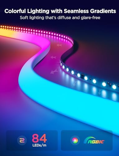 Govee Neon Rope Light for Wall Lining, 16.4ft RGBIC LED Lights for Bedroom - Image 2