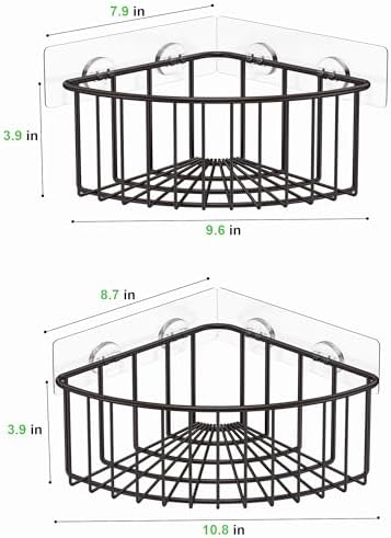 SMARTAKE 2-Pack Corner Shower Caddy Deep Basket, SUS304 Stainless Steel - Image 4