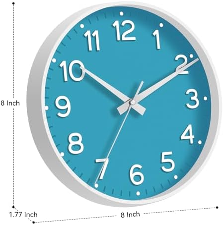 Roymnie 8 Inch Wall Clock, Battery Operated Silent Non Ticking Analog - Image 3