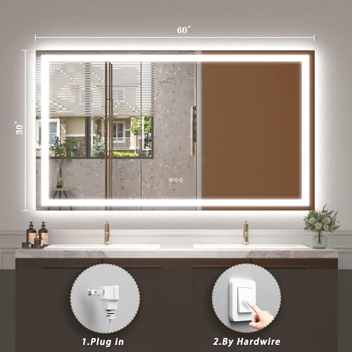 60x30 LED Lighted Bathroom Mirror - Image 6