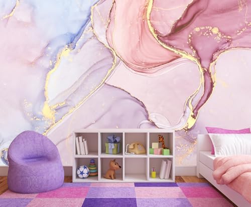Pink Marble Wallpaper Mural Peel and Stick 137"x100" - Image 3