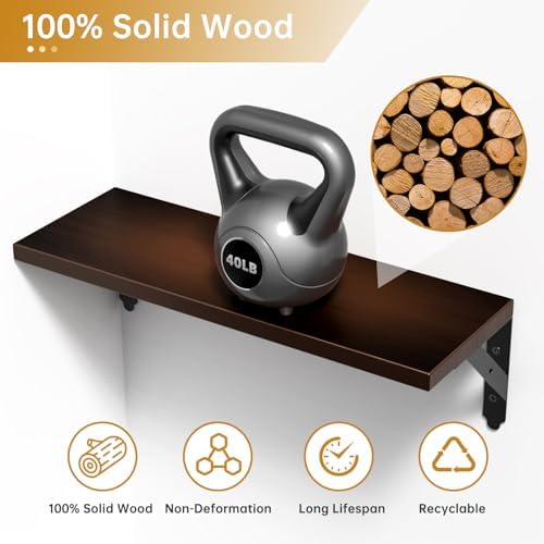 ROMGUAR CRAFT Wood Wall Floating Shelves Set of 4 - Image 4