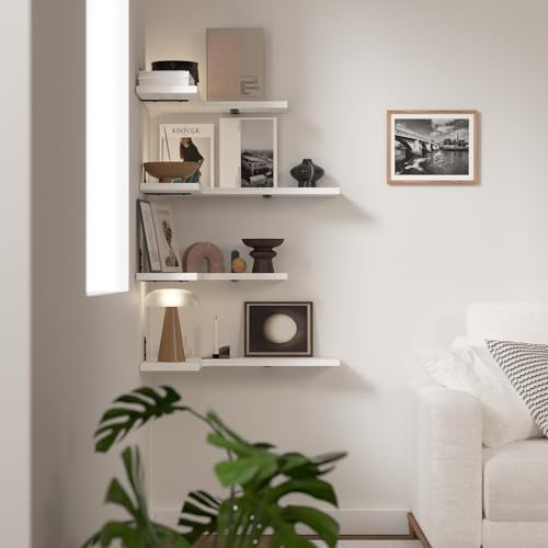 Floating Corner Shelves for Wall, Corner Wall Mounted Shelf for Home Décor - Image 5