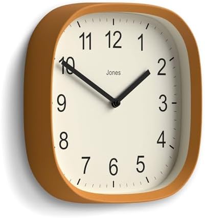JONES CLOCKS® Sprite wall Clock | Modern Square Clock | 10" | Yellow - Image 2