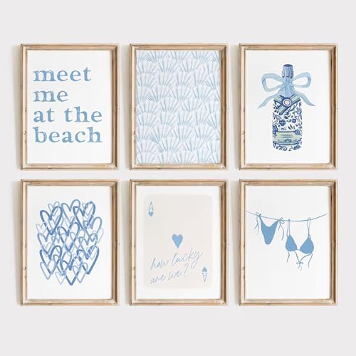 Habseligkeit Blue Cute Room Decor, Fashion Woman Wall Art Prints, Posters by Habseligkeit
