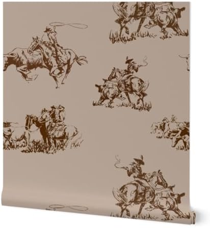 Spoonflower Western Cowboy Peel and Stick Wallpaper by Spoonflower