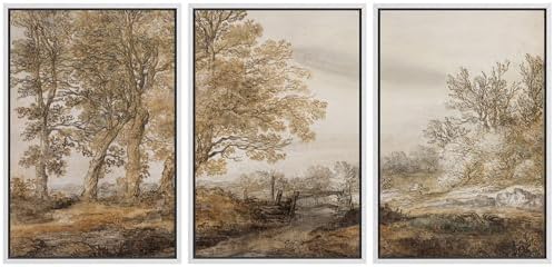 MUDECOR Framed Canvas Print Wall Art Pastoral Elegance Golden Age Landscape by MUDECOR