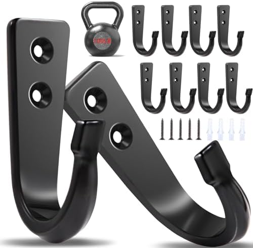10Pcs Heavy Duty Wall Hooks for Hanging, Large Size Wall Hooks, Coat Hooks by WODEGIFT