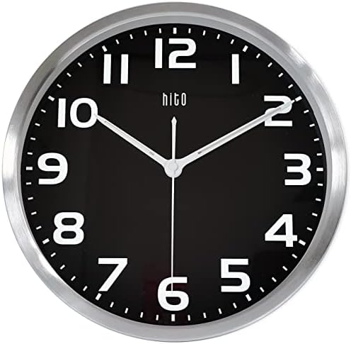 HITO 12 Inch Night Light Wall Clock Battery Operated Brightness Adjustable - Image 2
