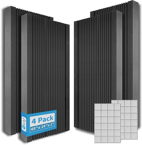 Art3d 4-Pack High-Density Wedge Design Acoustic Foam Panels by Art3d