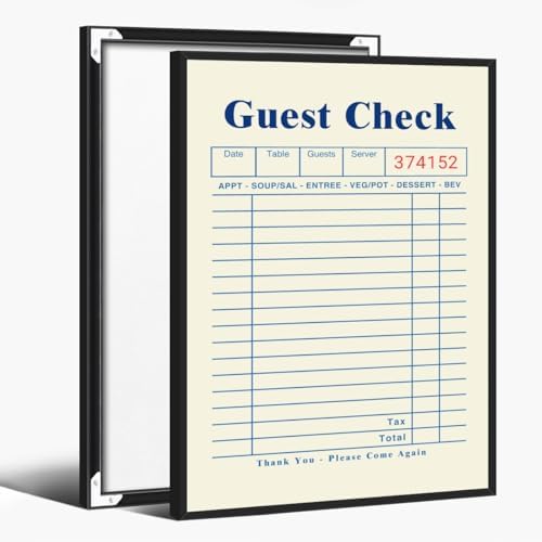 Blue Blank Guest Check Posters Trendy Retro Wall Art fun Diner Art Canvas Print by Unknown