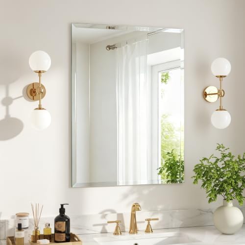 22" x 30" Beveled Edge Frameless Rectangle Mirror by GOAND