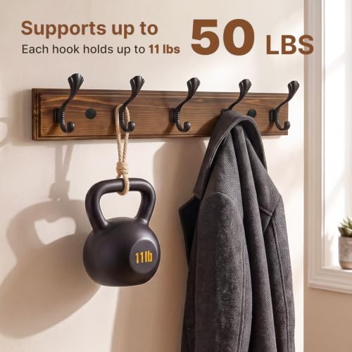 2 Pack Coat Hooks for Wall 16.9 in Wall Mounted Coat Rack - Image 4