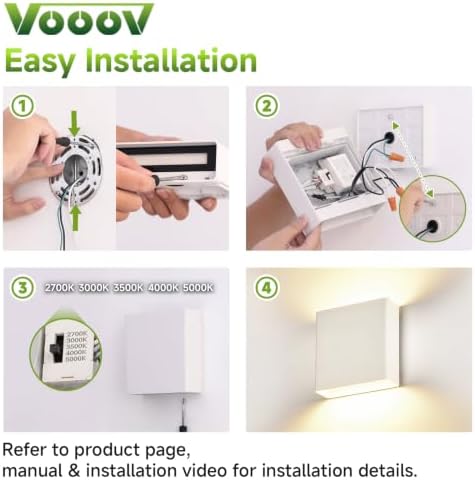 White Up & Down Modern Indoor Outdoor LED Wall Sconce, 2 Pack - Image 6