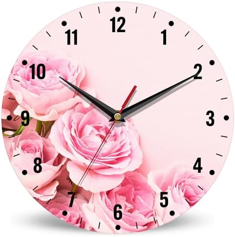 SPUNKER Wall Clock, Floral Kitchen Clocks Wall Battery Operated by SPUNKER