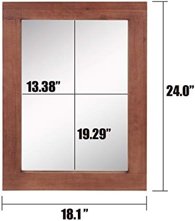 Stonebriar 24" x 18" Rectangle Redwood Frame Wall Mirror - Image 3