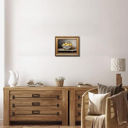 uniro Vintage Gold Framed Wall Art, Vintage Lemons Still Life Canvas Art Prints - Image 5