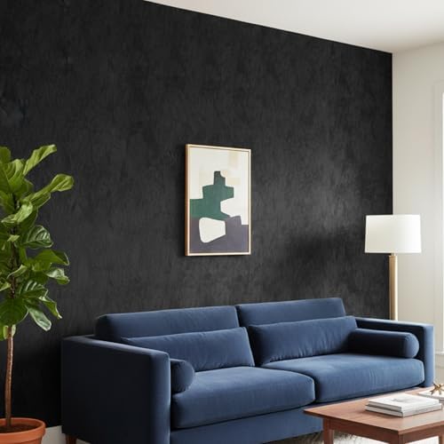 ReWallpaper Black Contact Paper Peel and Stick Soft Flocked Velvet Wallpaper - Image 6