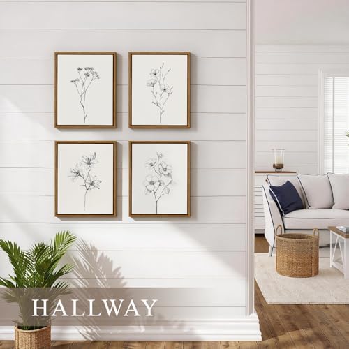 VIYYIEA Floral Wall Art Decor Set of 4 Pieces Sketch Botanical 8x10 Inch - Image 4