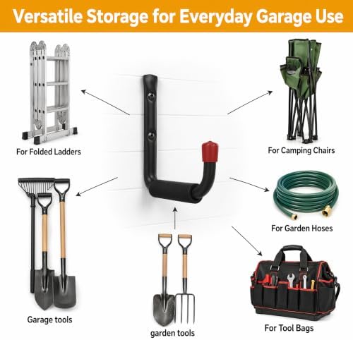 6 Pack Garage Hooks Heavy Duty, Utility Steel Hooks - Image 6