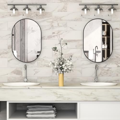 Oval Bathroom Mirror Capsule Wall Vanity Mirror, Large Modern Mirror - Image 2
