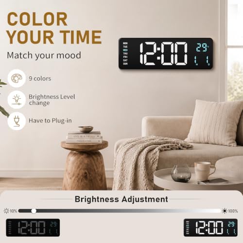 16" Large Digital Wall Clock - Image 5