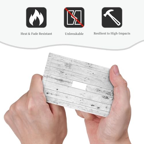 Decorative Light Switch Cover Rustic White Grey Wood Grain 1 Gang Single Toggle - Image 6